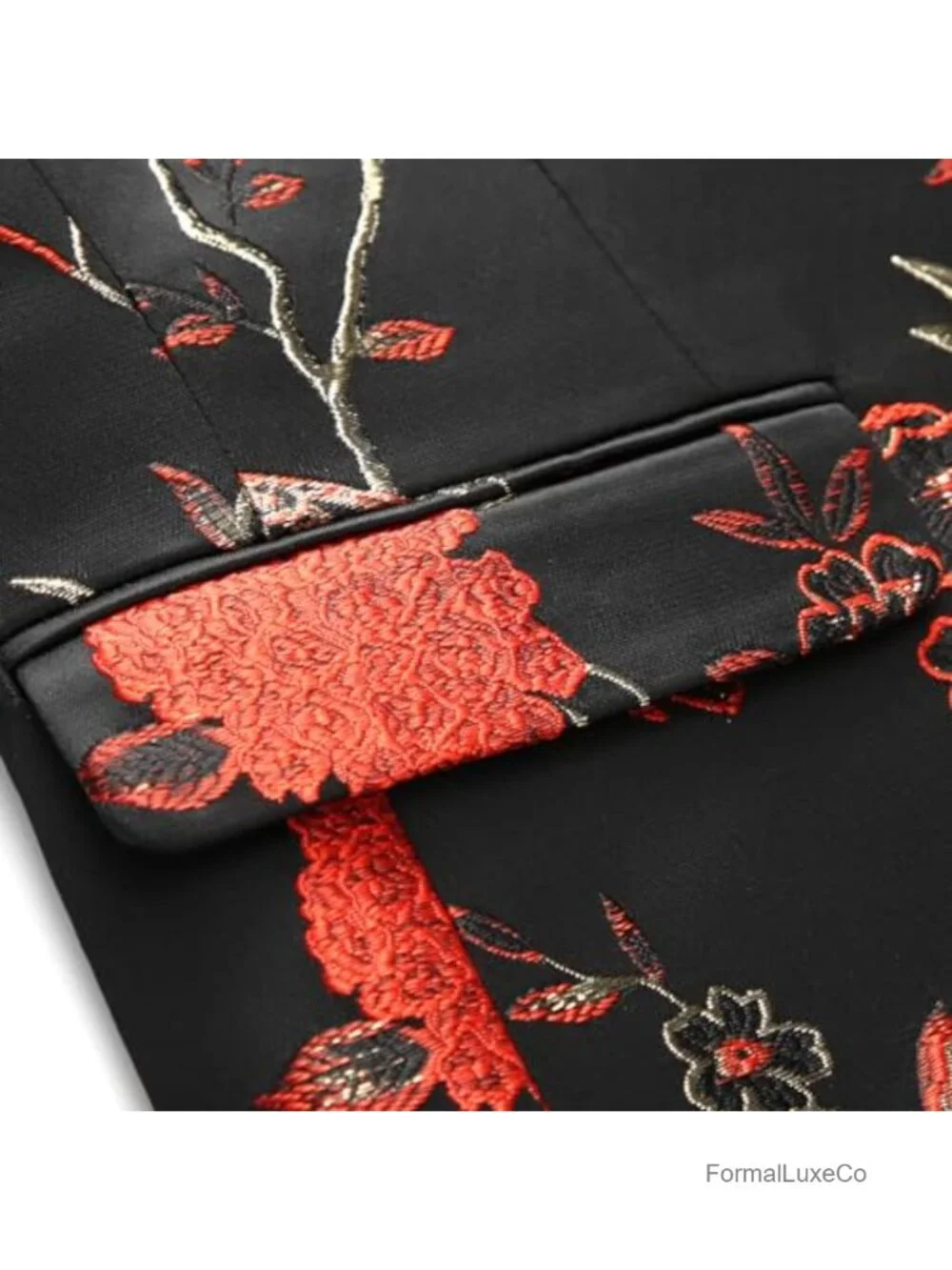 Men's Floral Jacquard Slim Fit Blazer for Party Wedding